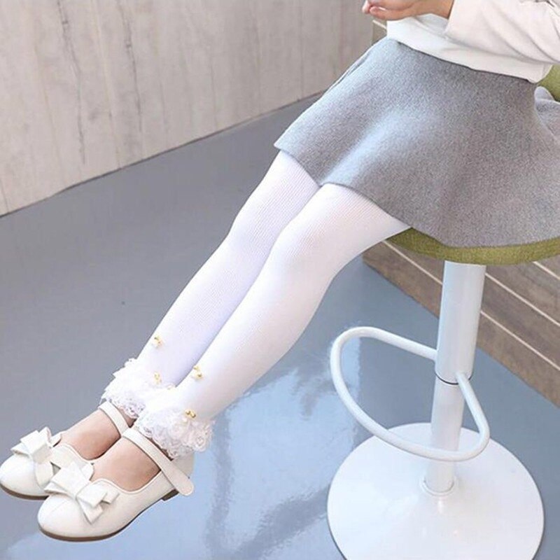 Leggings de algodón para niñas, pantalones ajustados de encaje de princesa, coloridos, longitud hasta el tobillo, Primavera, novedad de verano