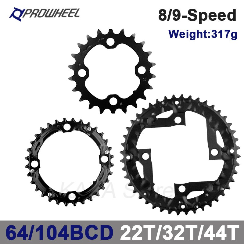 Mtb pyörä 104/96/64 bcd ketjurengas 22/24/30/32/40/42/44t kaksinkertainen/kolminopeuksinen ketjurengas 2 x 10v 3 x 10s ketjupyörä shimano-kammelle: M1 m8 m13