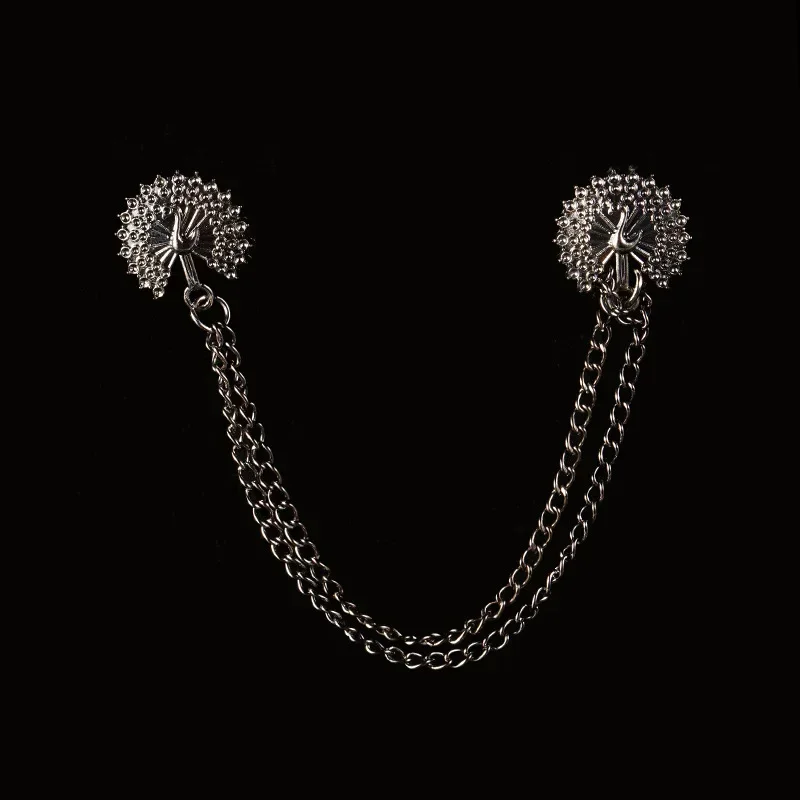 Broche Oiseau Étoile Clip Gland JOLapel Broche, Chemise Imbibée, Broches Vêtements, Accessoires Femme et Homme, ,: Plaqué bronze antique