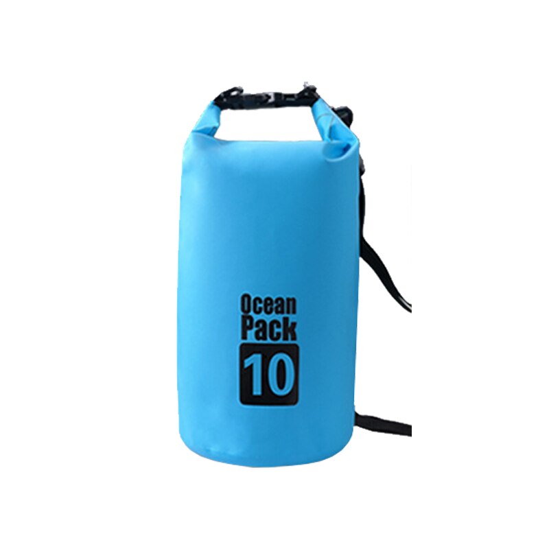 10l udendørs vandtæt taske camping trekking tør uigennemtrængelig rygsæk svømning strandcykel tilbehør havpakke vandafvisende: Blå