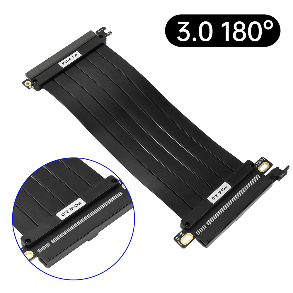 Pci -e 4.0 3.0 16x stigerør-kabel 200mm 90/180- gradere skjermkortforlengelse skjermet fleksibel montering gpu-forlengelseskabel ledning: Rød