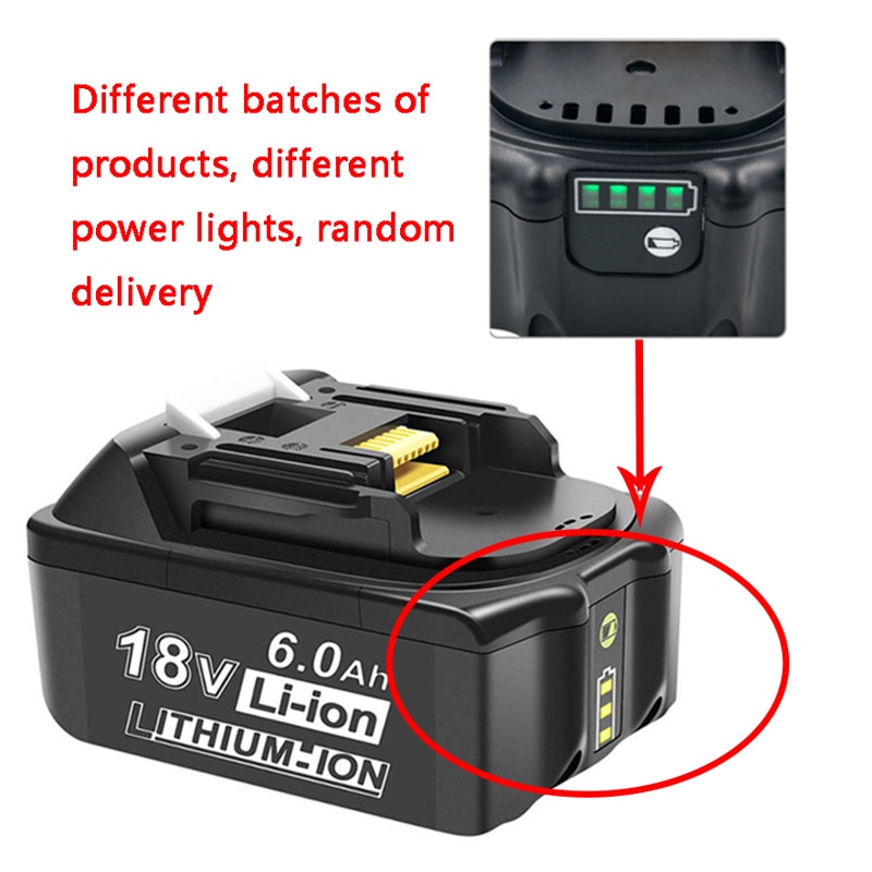 100%  original for makita 18v 6000 mah oppladbart batteri med ledet li-ion-erstatning lxt  bl1860b bl1860 bl1850