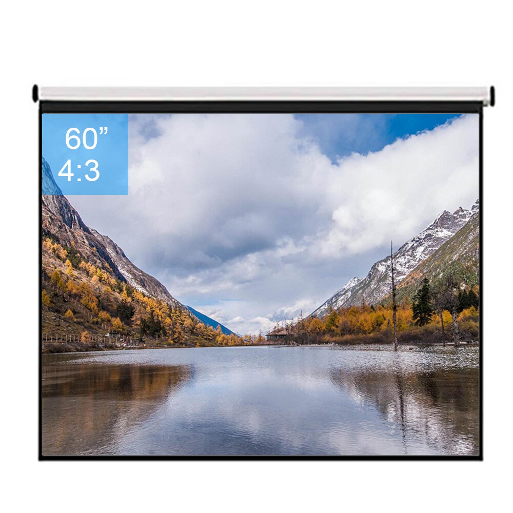 60inch 4:3 Wall Mounted Matte White Projection Pull Down HD Screen Canvas LED Projector Screen For Home Theater office