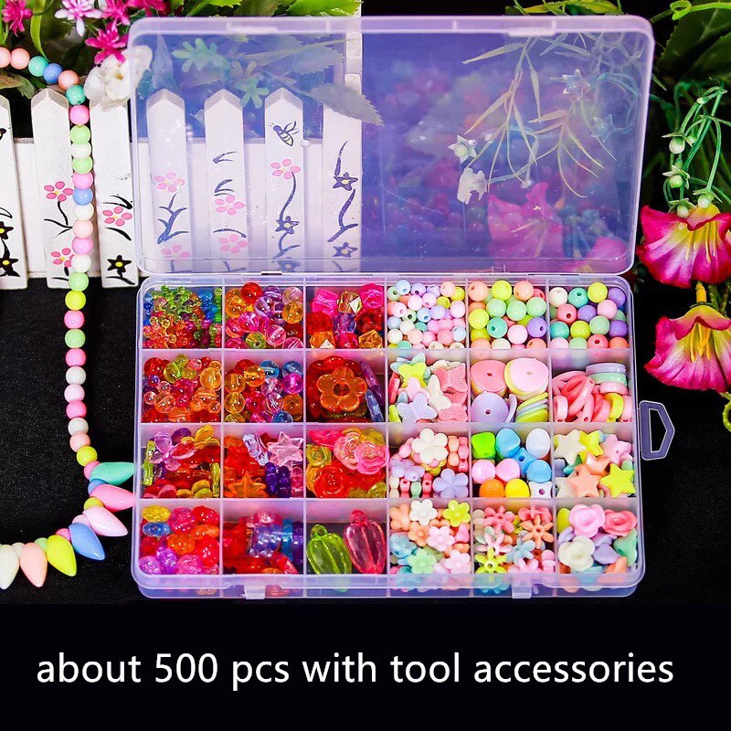 Kit de perles de rocaille colorées pour filles, bricolage, pour Bracelet, couture, tissage artisanal, ensemble de bijoux artisanaux, fabrication de jouets, pour enfants 8 9 10: C