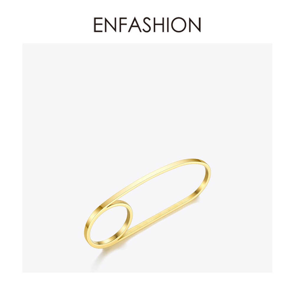 ENFASHION Multi Finger Ring Stainless Steel Gold Color Minimalist Rings For Women Jewelry Friends R204066