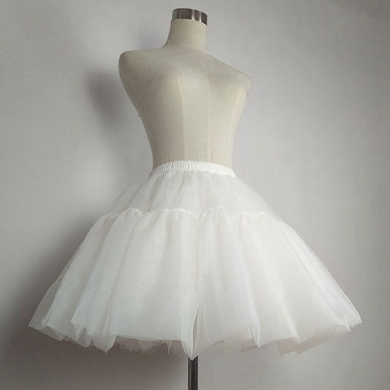 Nouveauté Blanc Tulle Noir Lolita Jupe Tutu Jupe De Mariée Courte jupon Falda Pas Cher Jupons enaguas