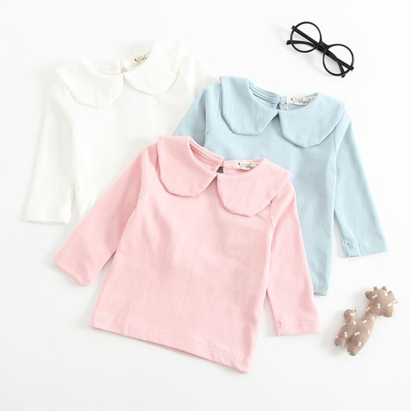 Baby Peuter Meisjes T-shirts Met Lange Mouwen t-shirt voor Meisje Katoen Pasgeboren Baby Solid Girl Shirts Kids Blouses Tops Kind kleding