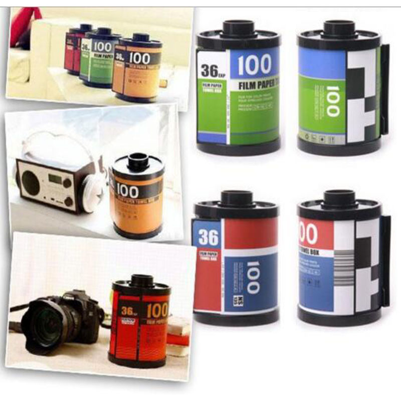 1 stk sjov sød kamerarulle toiletpapir dækselholder kamera film dåse vævsdispenser boks farve vælge