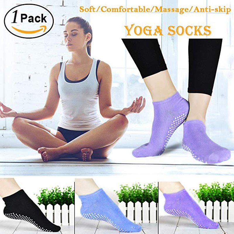 Yogasokker skridsikre til træning skridsikre sokker med greb pilates sportssokker til kvinder damer piger barfodet motion fitness