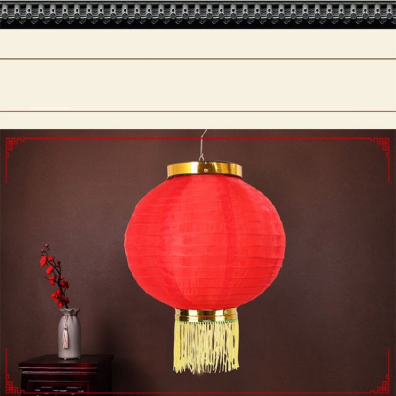 2pcs Chinese Red Lanterns Red Flocking Cloth Lantern 10inch Year Chinese Spring Festival Decor Lantern Chinese Wedding Decor