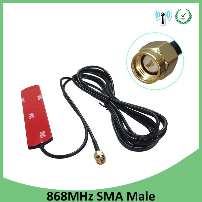 Gsm Antenne 868 Mhz 915Mhz Gelijmd Strip 868 M Patch Antenne Sma-Male Connector Antenne 3 Meter Kabel 868 Mhz 915 Iot Antena Antenne