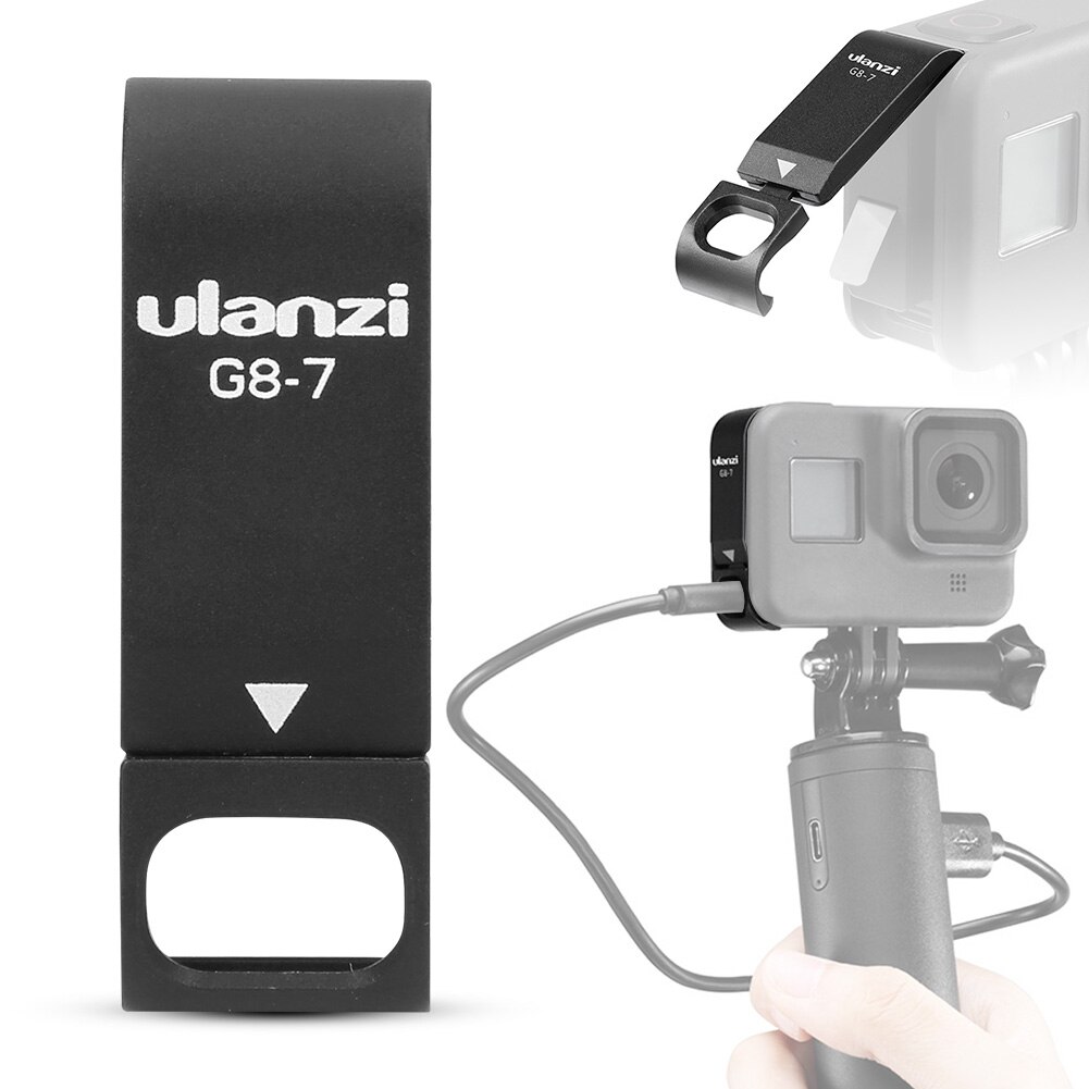 ULANZI G8-7 Aluminium Alloy Battery Cover Detachable Battery Lid Rechargeable Side Covers Accessories for GoPro 8 Action Camera