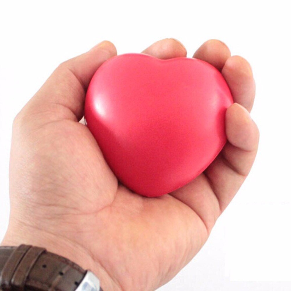 1Pc Leuke Elastische Rubber Stress Bal Hartvormige Oefening Stress Squeeze Soft Foam Bal