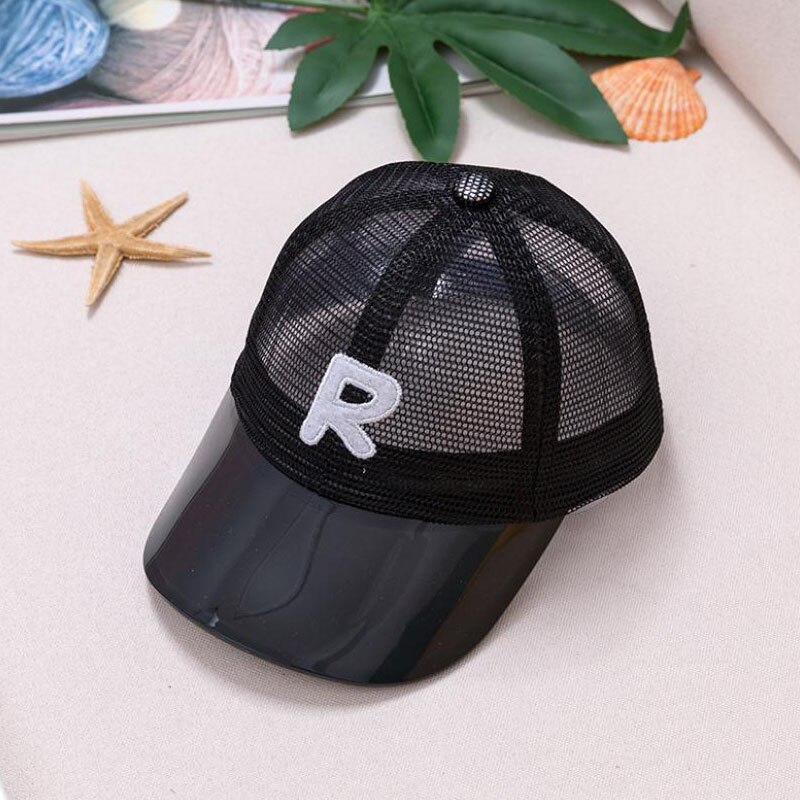 Doitbest 2 to 5 oude baseballpet hiphop kinderen zonnehoed pvc rand mesh abnryw letters jongens meisjes petten snapback hoeden: Zwart