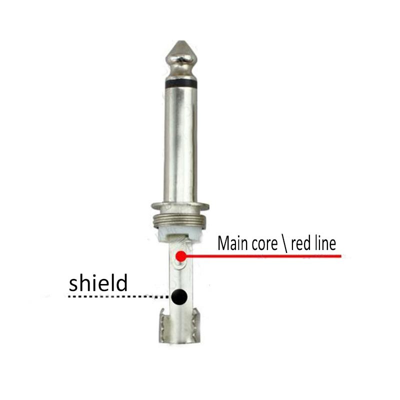 2 stks 6.35mm mono mannelijke connector solderen microfoon plug straight type