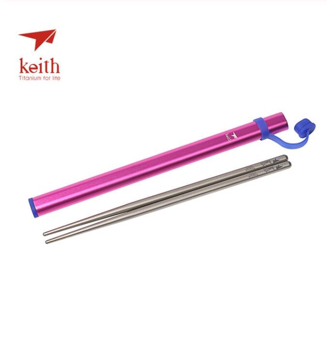 Palillos chinos para acampar, Picnic, comida de titanio, palillos chinos Ti5622 Ti5822: pink