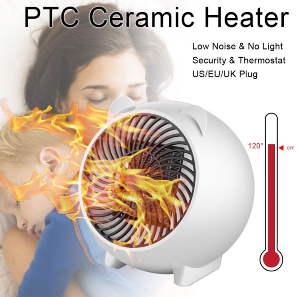 Cartoon Heater Kleine Desktop Kachel Leuke Huishoudelijke Elektrische Kachel Witte Huishoudelijke Draagbare Elektrische Verwarming Ventilator