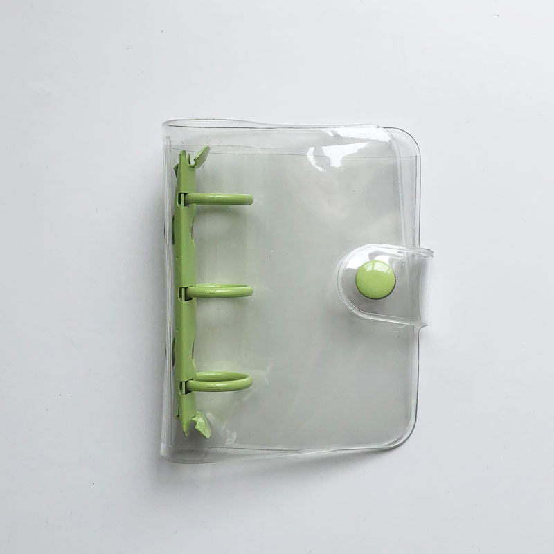 Transparent Star Pink A8 Mini Notebook 3 Hole Planner Binder Spiral Personal Journal clear Shell: NO11