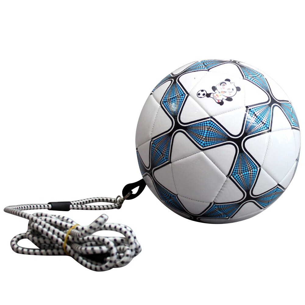 Soccer Ball with Rope Auxiliary Childrens Training Balls Kick Back Football School Sport Training Balls Equiment: Blue