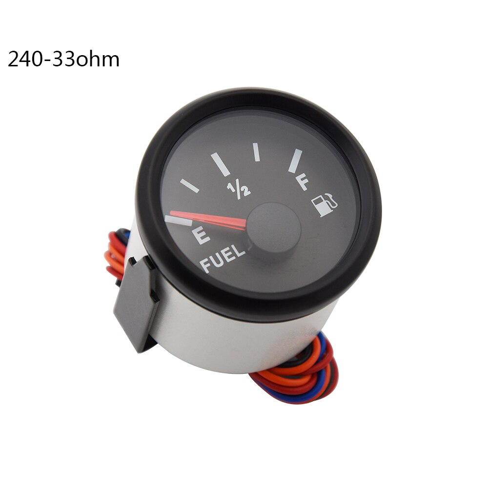 0-190 ohm bränslenivåmätare 52mm marin båtolja flytande tank bränslenivåindikator mätare med röd bakgrundsbelysning vattentät: 240-33 ohm
