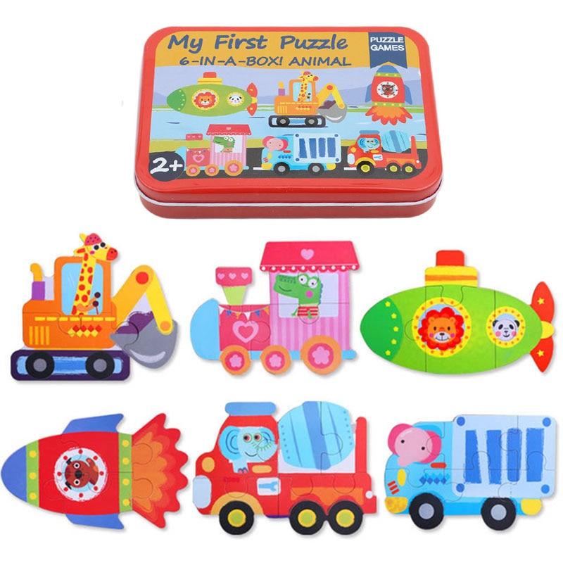 Baby Cognitieve Puzzel Kaarten Educatief Speelgoed Bijpassende Game Cartoon Voertuig Dier Fruit Engels Leren Flashcards Voor Kinderen