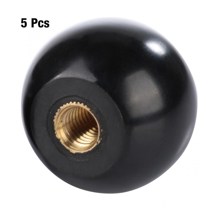 5Pcs Black Round Ball Bakelite Lever Knob M8/M6 Machine Tool Replacement
