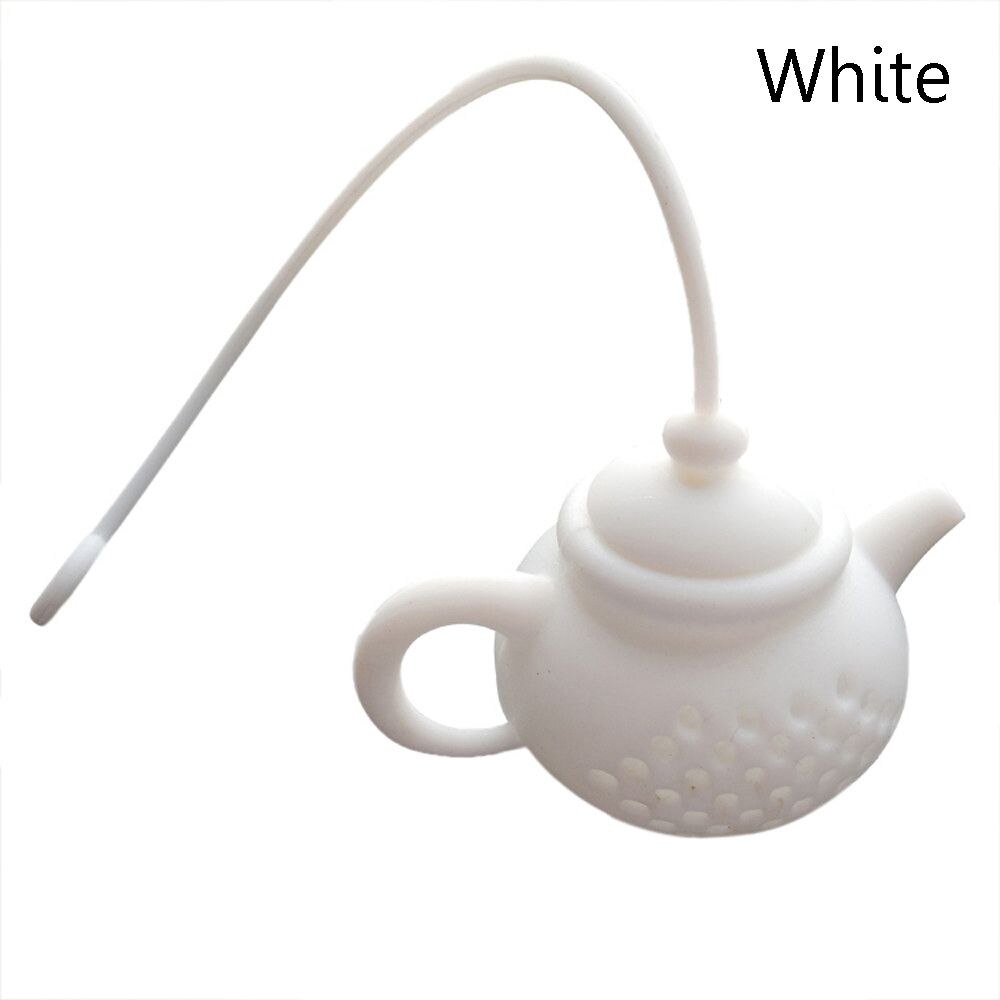 Teapot/Fish/Poop Shaped Tea Infuser Strainer Silicone Tea Bag Leaf Filter Diffuser Kitchen Gadget Teaware Accessories: white