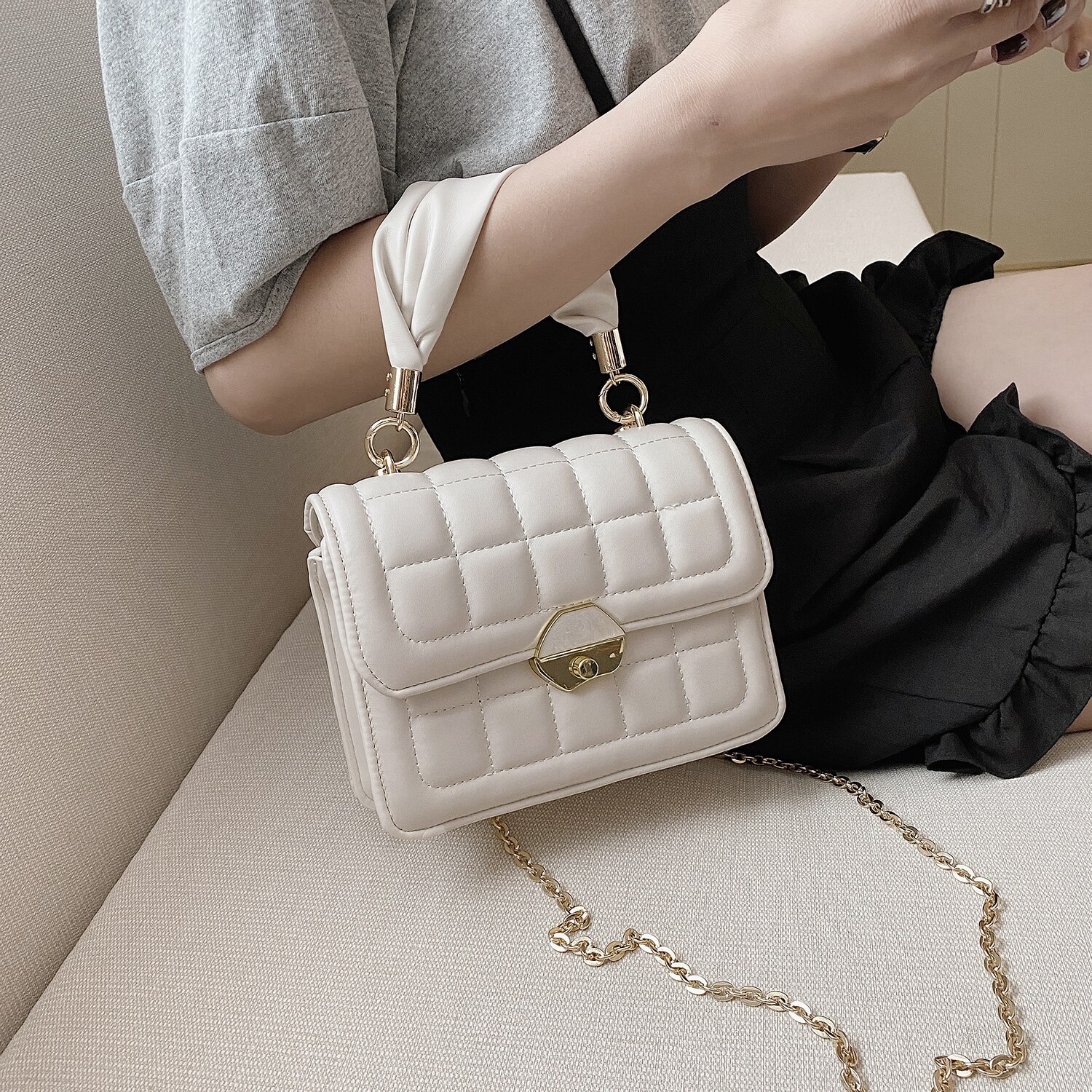 Cuoio dell'UNITÀ di ELABORAZIONE ottavino Ascella Borse per Le Donne 2020 Elegante Spalla Borse Da Viaggio Femminile Della signora di Modo Modello di Pietra del Sacchetto di Mano