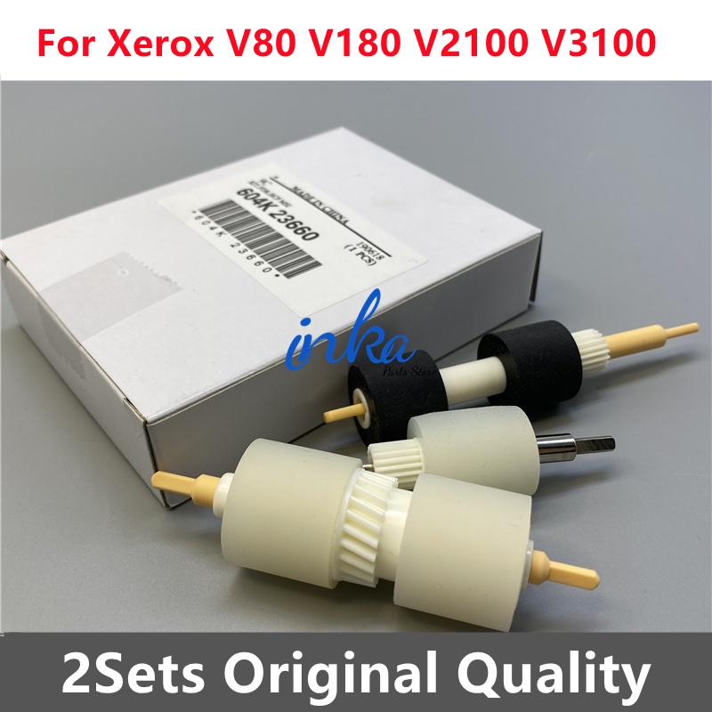 Kit de rodillos de separación de alimentación para Xerox Versant 80, 180, 2100, V80, V180, V2100, V3100, 059K26570, 604K23670, 604K23660, 2 juegos: Negro y colorido