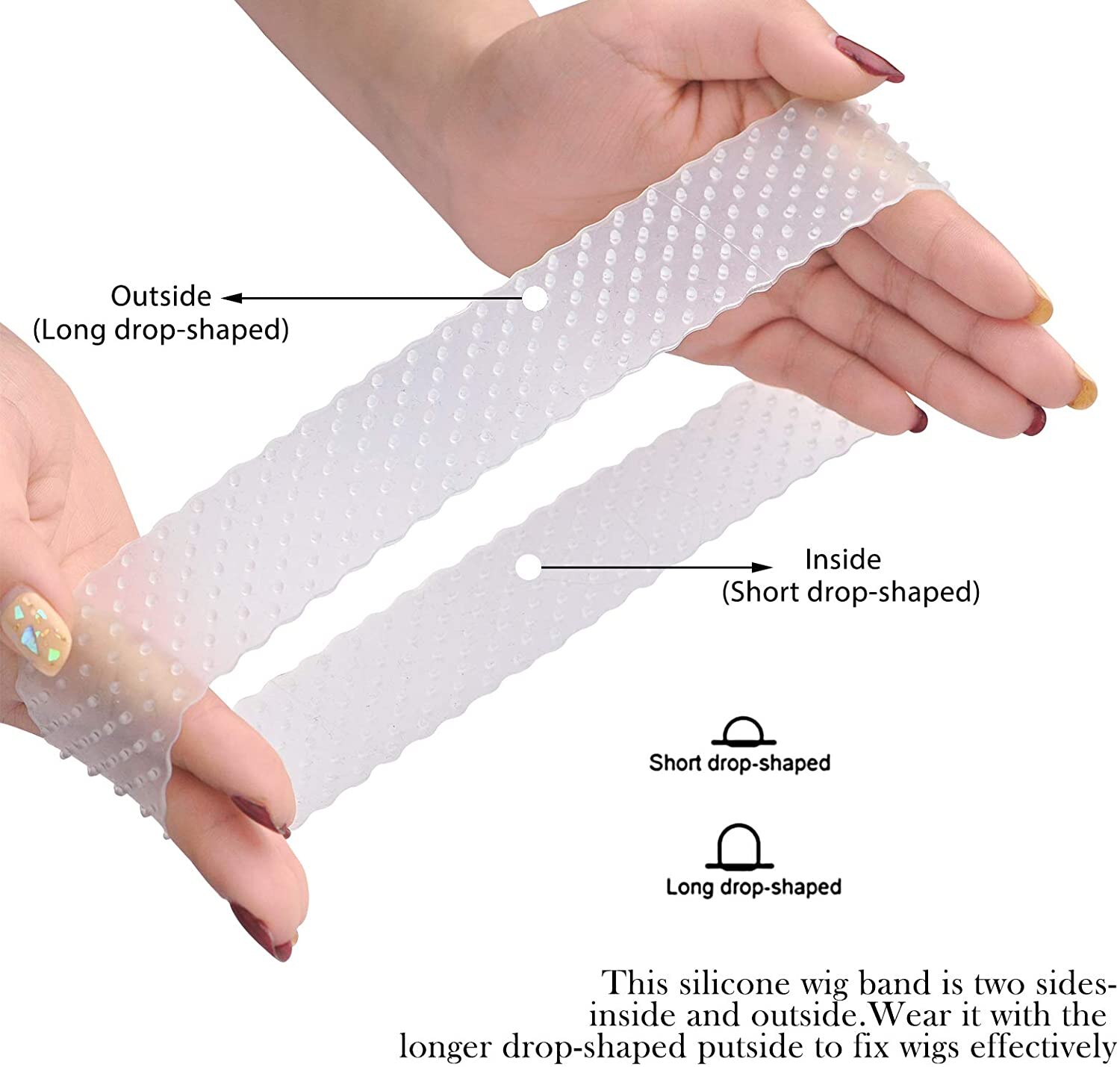 Bandeau de perruque antidérapant pour hommes et femmes, réglable, en Silicone Transparent, Frontal Sport + bonnet en Nylon extensible