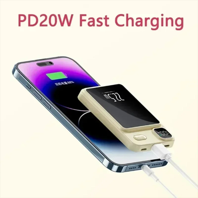 50000mAh Magnetic Wireless Charger Power Bank Mobile External Battery Super Fast Charging PowerBank For Android iPhone 15 16