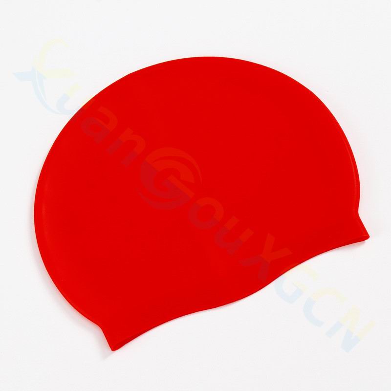 adult adolescent Silicone swimming cap swimming hat hair cap waterproof silicone swimming cap: red