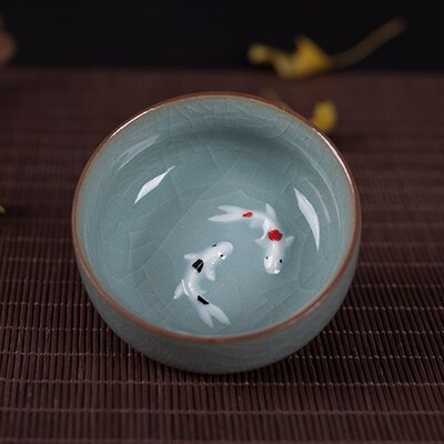 ! Crackle glaze Saucer china Porcelain coffee cup Chinese Longquan Celadon Celadon Teacup cups tea set cups tea sets: 4 Pcs / B