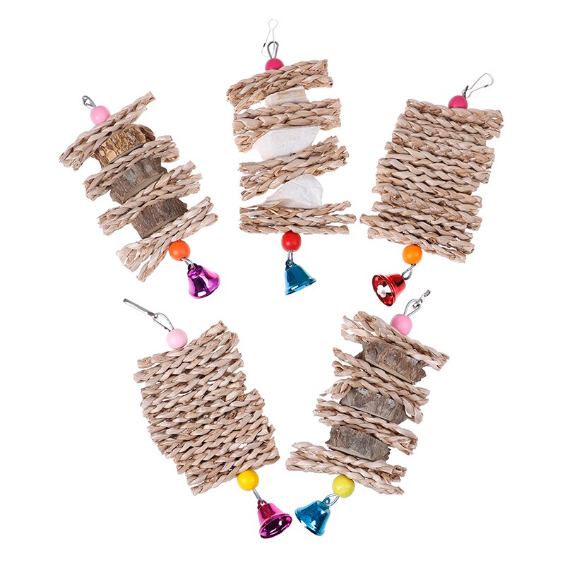 1 sztuk kolorowe zabawki dla papug z naturalnego drewna dla zwierząt domowych zabawka robić żucia dla papugi ptak zabawkowe klatki dla dużych papug