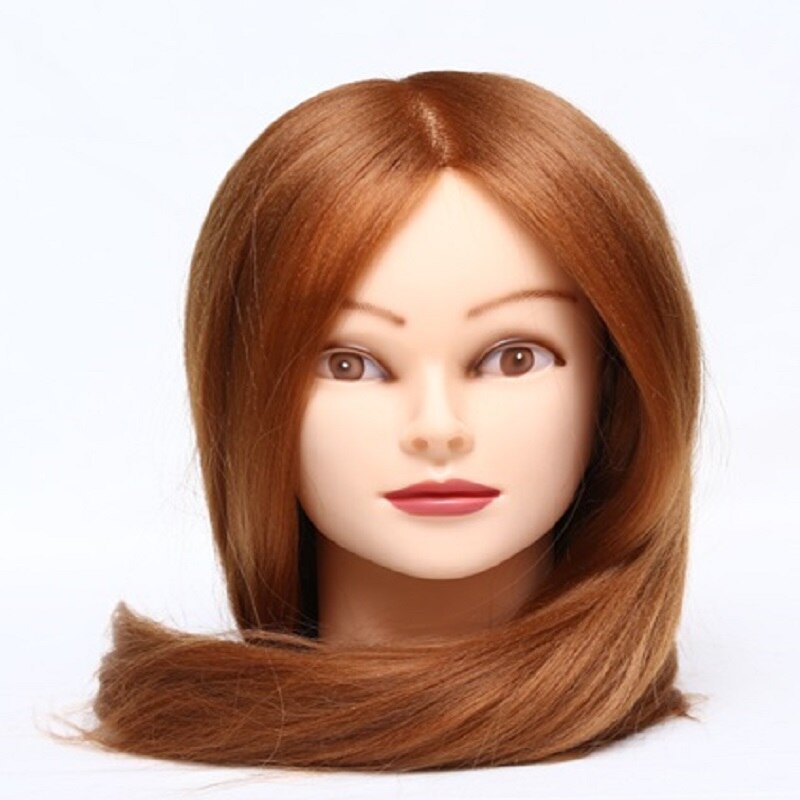 CAMMITEVER Fiber Blonde Hair Mannequin Head Dummy Mannequin Doll Hairdresser Mannequin Head Styling Head Mannequins