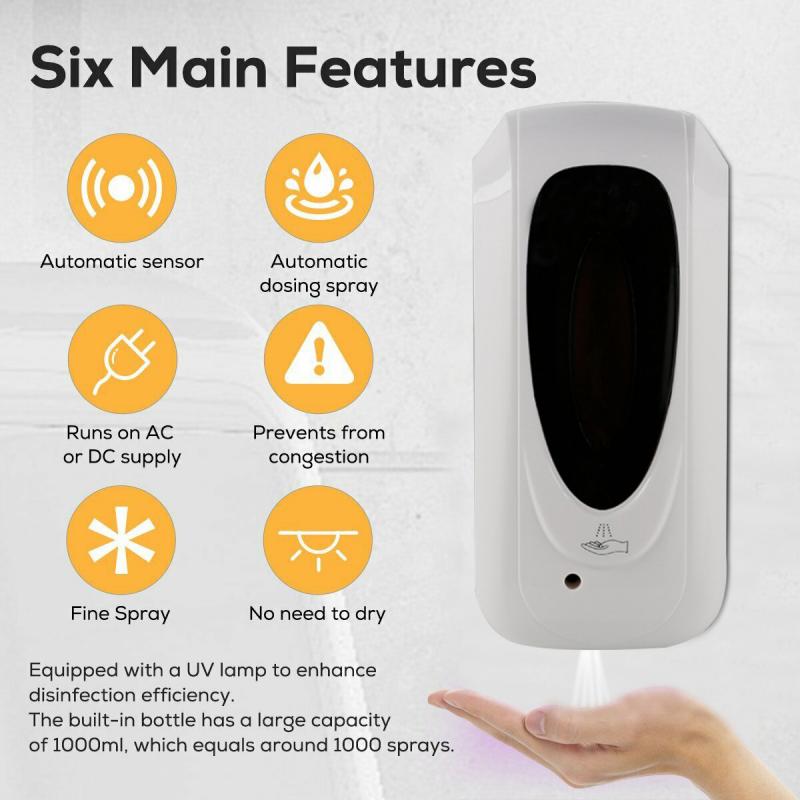 1000ML Automatic Liquid Soap Dispenser Touchless Infrared Sensor Sanitizer Shampoo Dispenser Container Soap Bottle For Bathroom