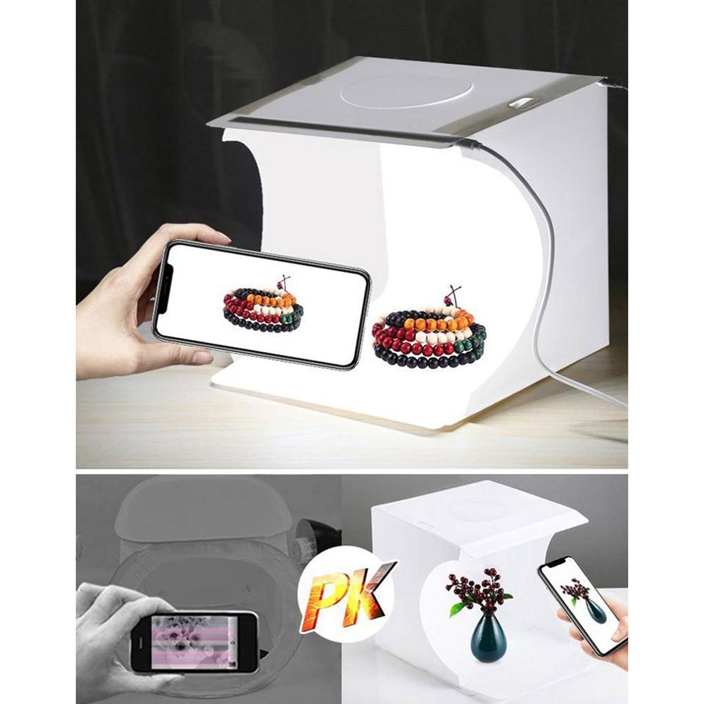 Mini Ring Lightbox Folding Studio Portable Soft Box LED Fill Light Photography Softbox Light Box With 6 Backdrops