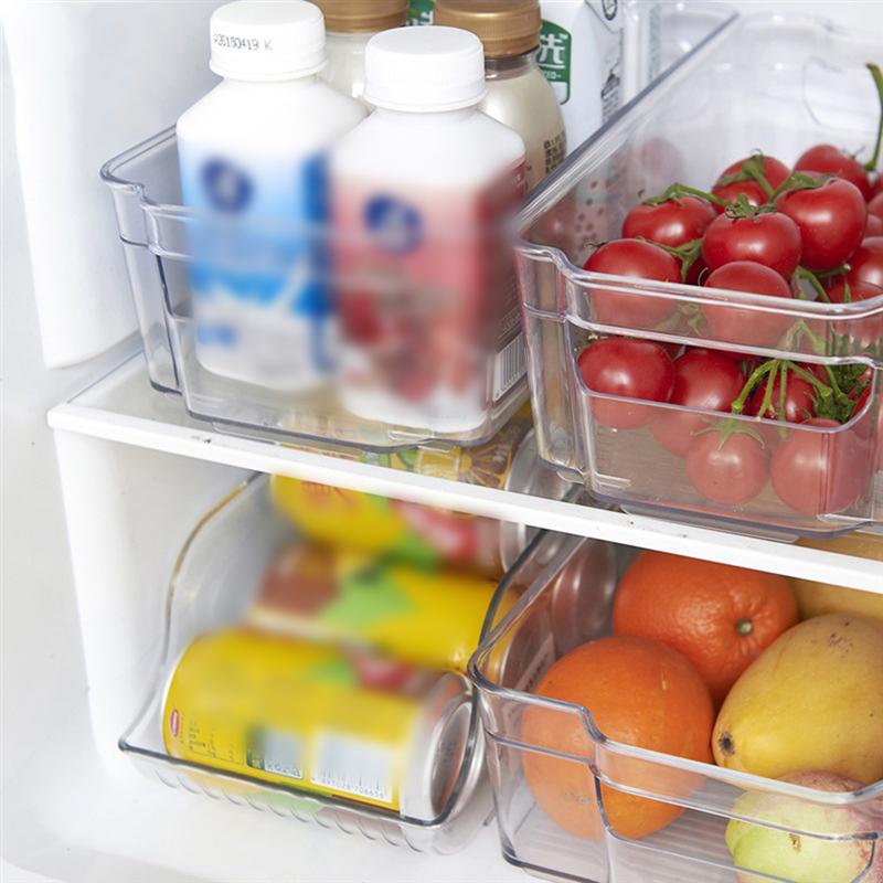 Plast rektangel skarpere mad opbevaringsboks tykkere stabelbar frugt opbevaringsboks container æske til køkken hjem køleskab