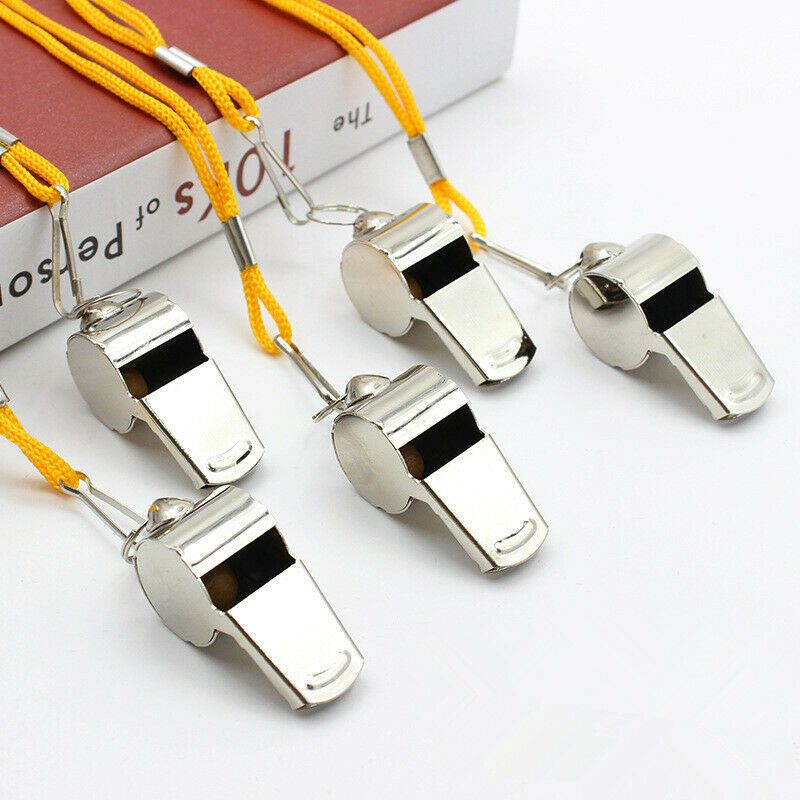 1 stk rustfrit stål metal fløjte til dommer sport rugby fest trænings spil til fodbold fodbold basketball cheerleaders cheer