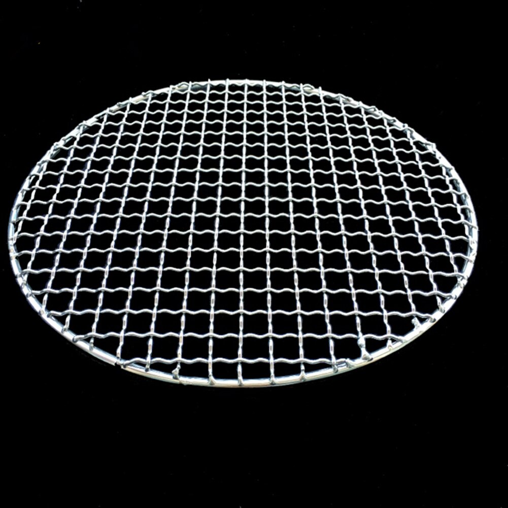 Round Stainless Steel BBQ Grill Roast Mesh Net Non-stick Barbecue Baking Pan