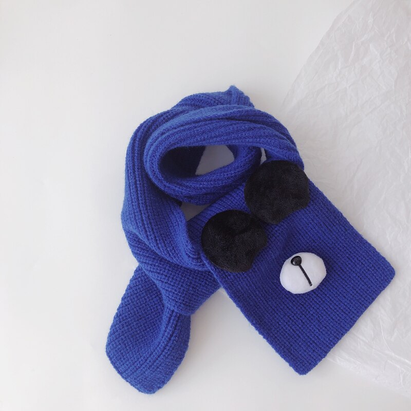 Herfst Winter Baby Gebreide Sjaal Zachte Warme Kids Jongens Meisjes Halsdoek Kinderen Hals Sjaals: Deep Blue
