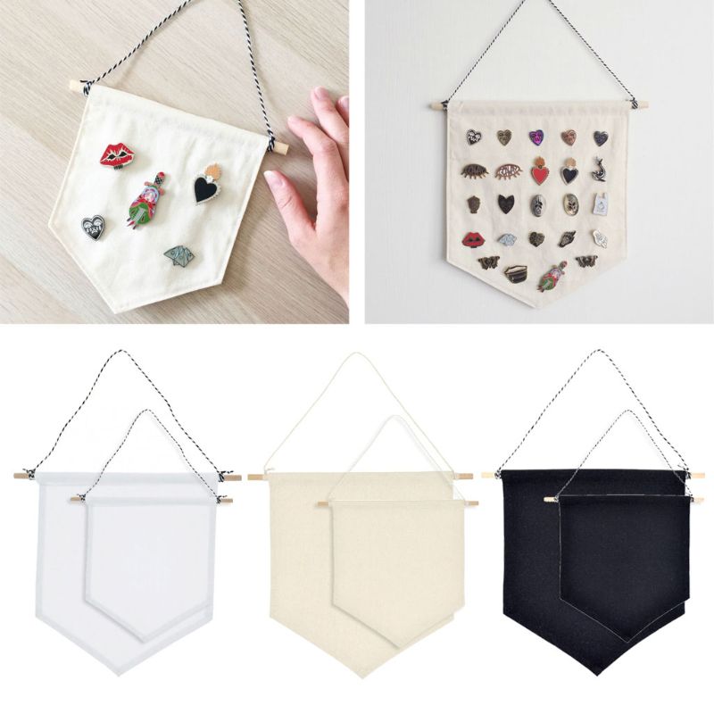 Pin Wall Display Banner Enamel Lapel Badge Flag Canvas Wall Banner Room Decor A69D