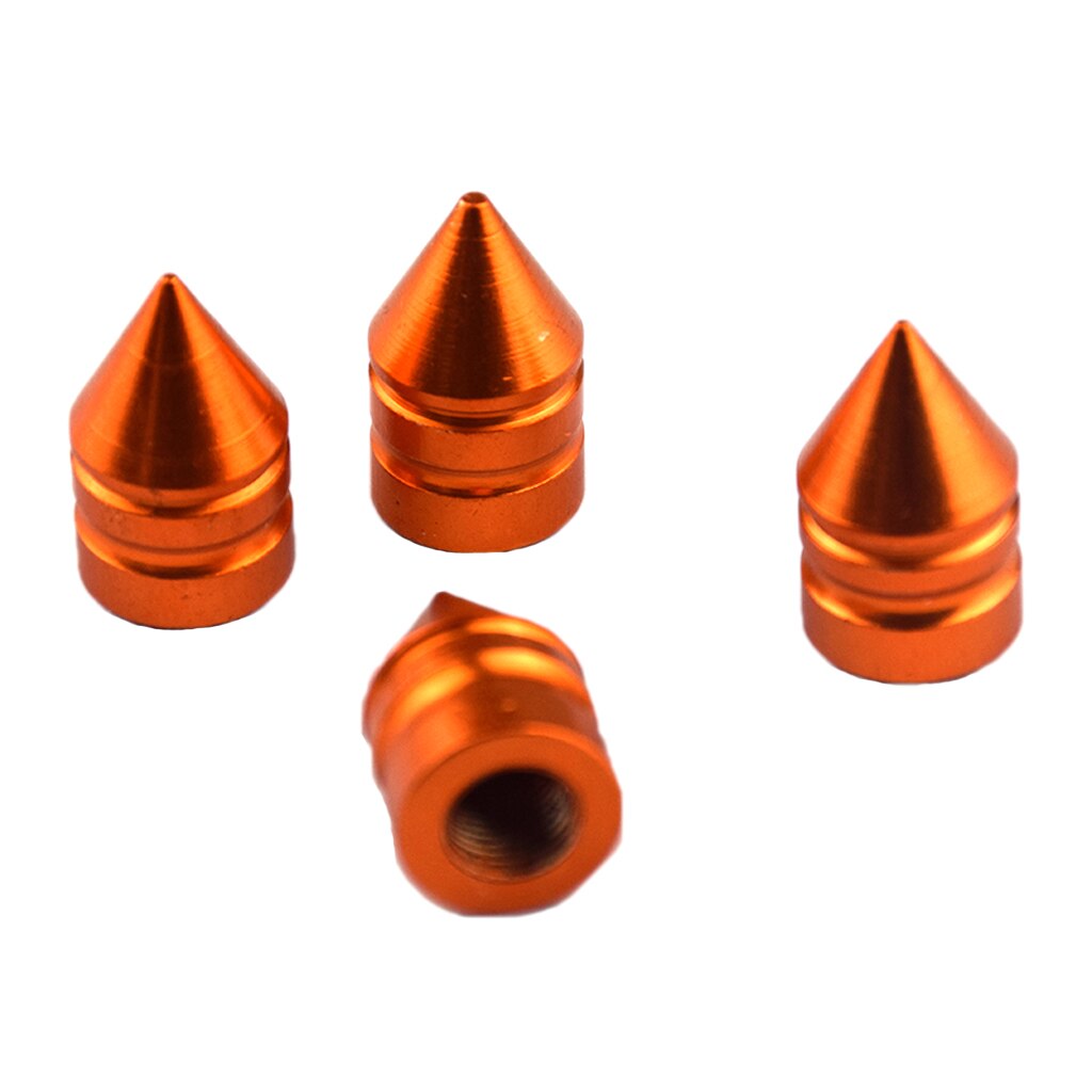 4 Pcs Bolt-em Alumínio Da Haste Da Válvula Do Pneu de Carro Caps Pico Theftproof Válvulas de Pneus de Tampas Das Válvulas de Roda Da Bicicleta Da Motocicleta pneus Haste Cap Air: Laranja