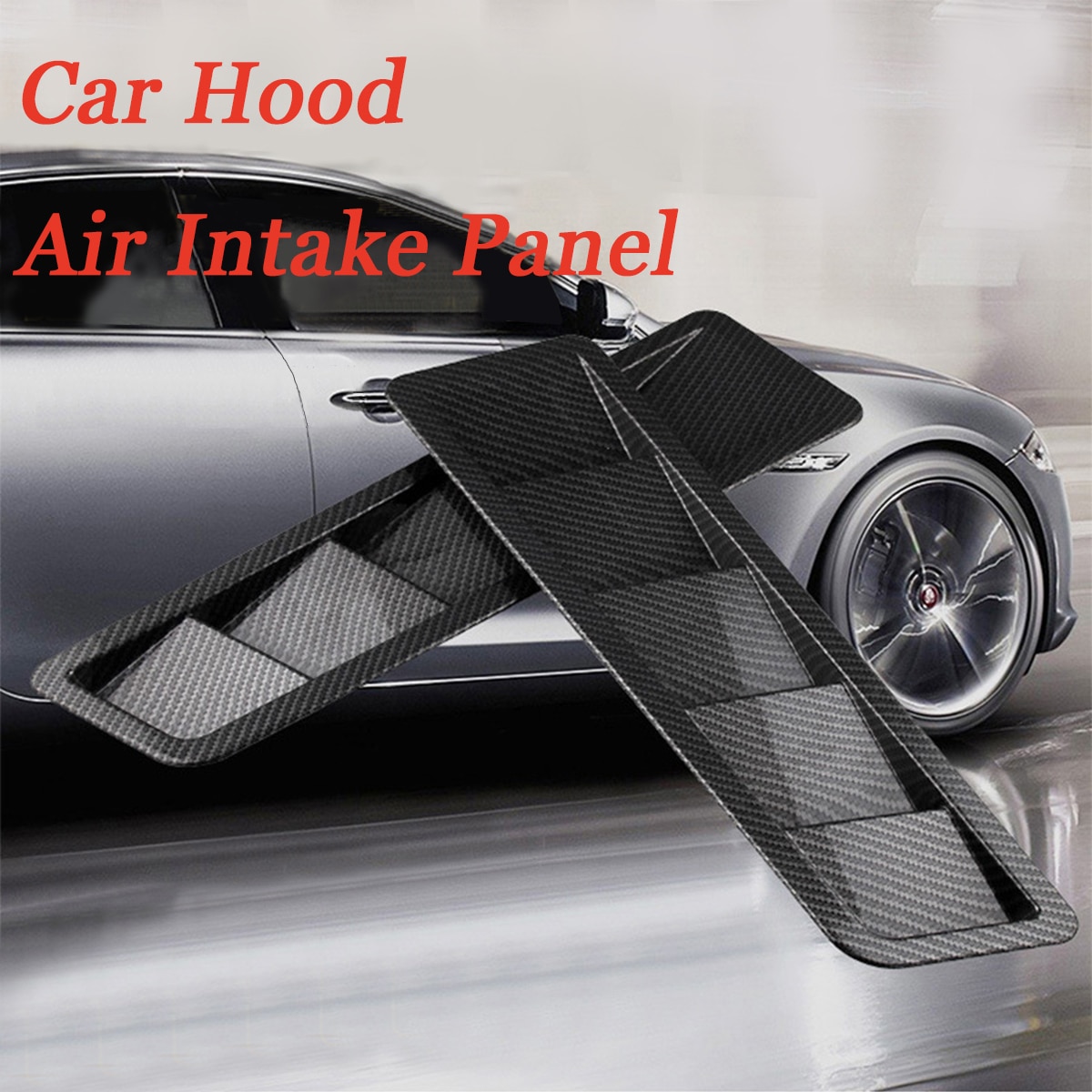 1 Pair Universal Hood Vent Louver ABS Bonnet Hoot Vents Cooling Panel Trim Heat Dissipation For Engine Car Hood Intake Panel