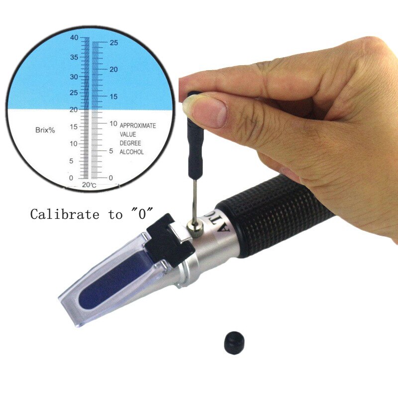 Handheld Alkohol Refraktometer Trauben Wein Konzentration Meter Dichtemesser 0-25% Alkohol 0-40% Brix ATC Wein Tester