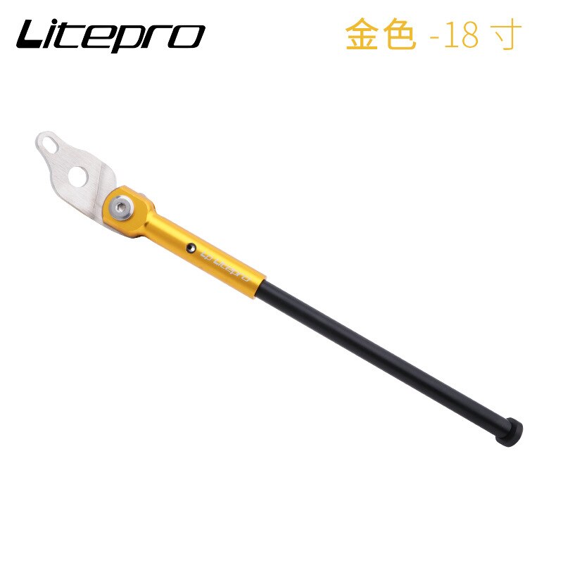 Litepro Folding Bike Kickstand 18 20 Inch For Birdy Side Stand Aluminum Alloy: gold 18inch