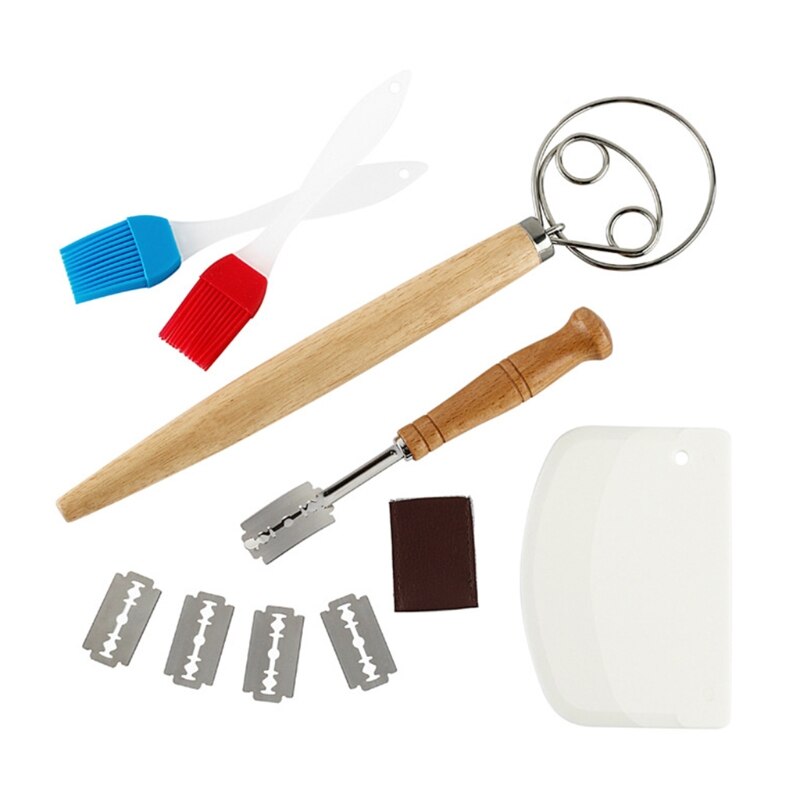 Deense Deeg Garde Brood Mixer Set Haak Nederlandse Garde Rvs Brood Slicer Deeg Schraper Bladen Voor Brood Deeg: Army Green