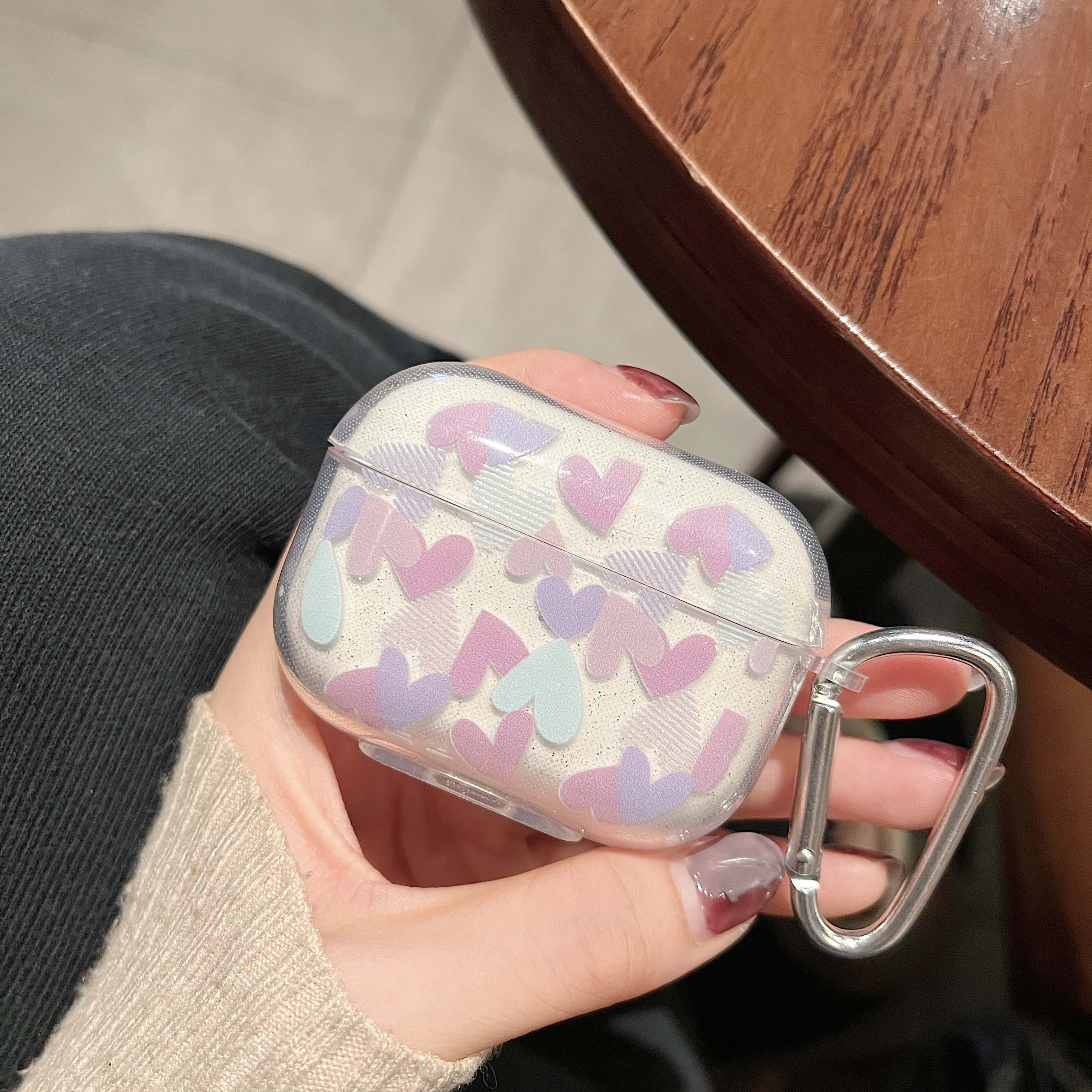 Pink Love Heart Cover for Apple AirPods Pro 1st 2nd gen Wireless Earphone Shell Skin for Air Pods 3 2 1 Charging Box Bag
