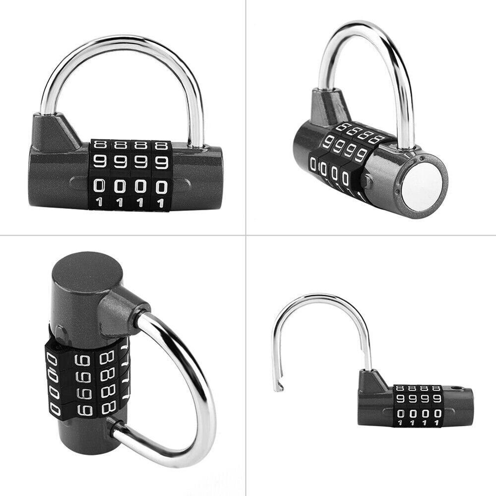 4 Dial Digit Code Combination Password Padlock Travel Suitcase Gym Locker Security Lock for Luggage Cabinet Home Outdoor