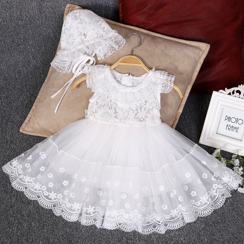 Abito da battesimo per bambina 2022 abito in pizzo di Nylon per bambina battesimo neonato neonate abito da sposa abiti da festa 12 mesi